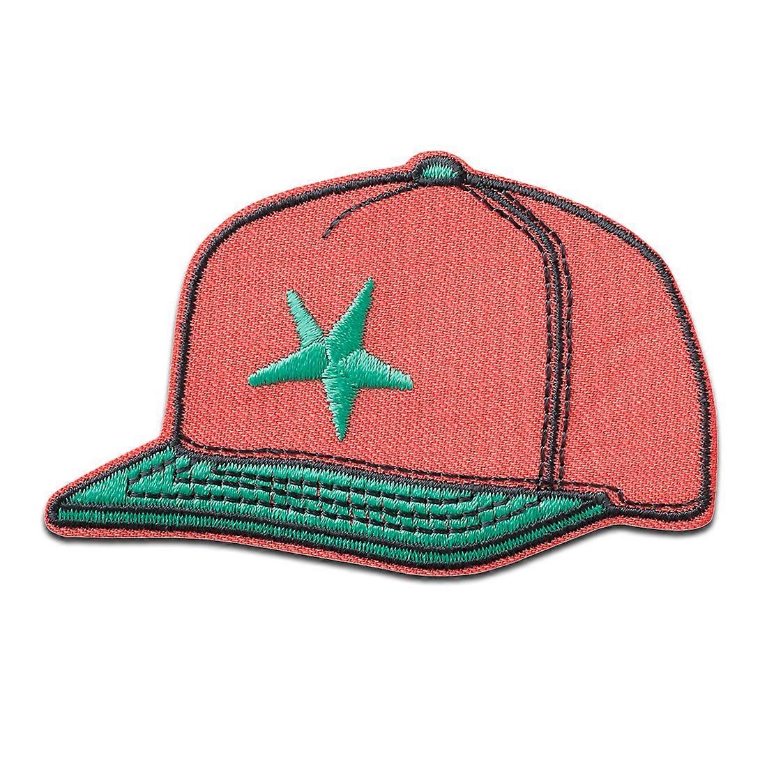 Cap red - patch, iron-on patch, iron on, size: 5.2 x 8.2 cm