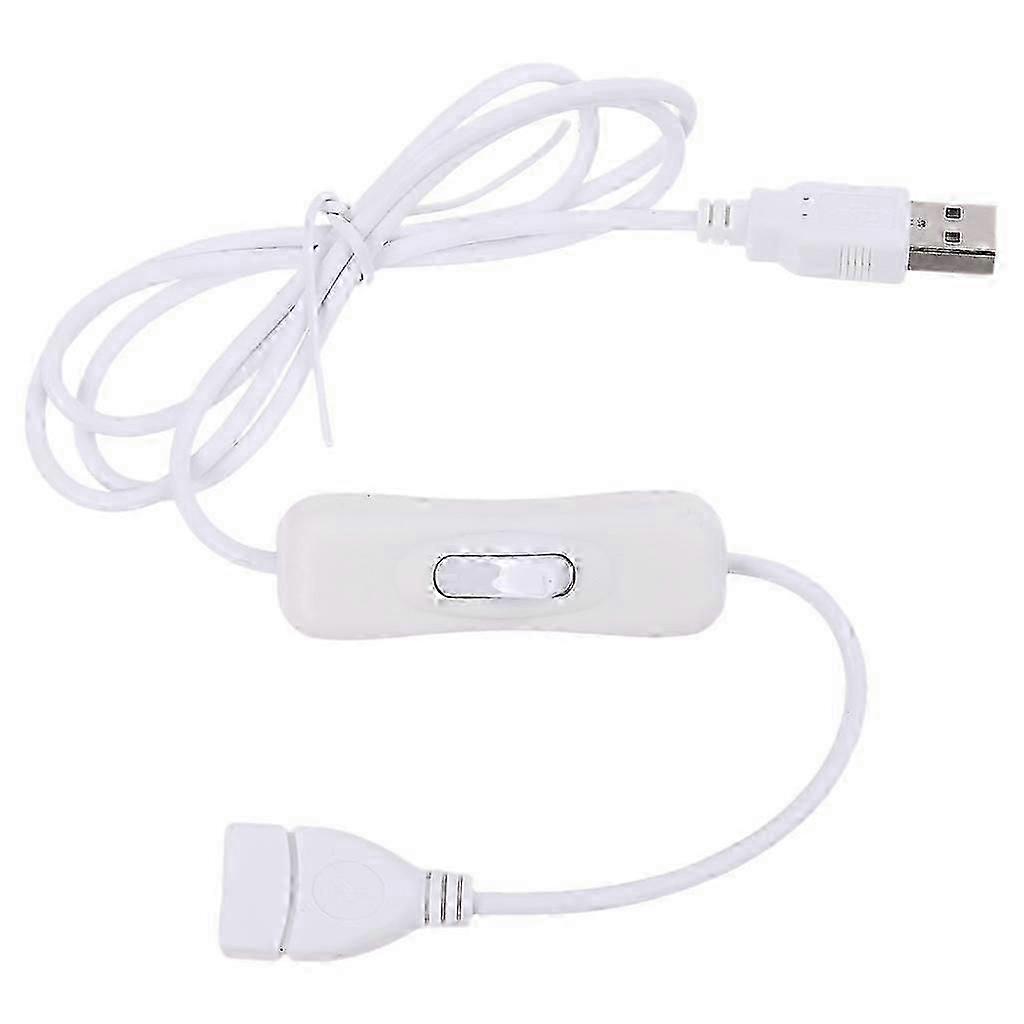 USB 2.0 Extension Cable with Switch for Table Lamps White