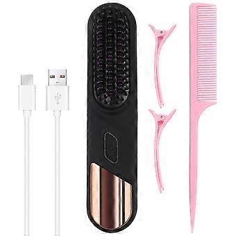 Cordless Straightener compatible with Hair Straightener Brush Fast Heated Electric Hair Brushes Multifunctional Wireless Hot Comb