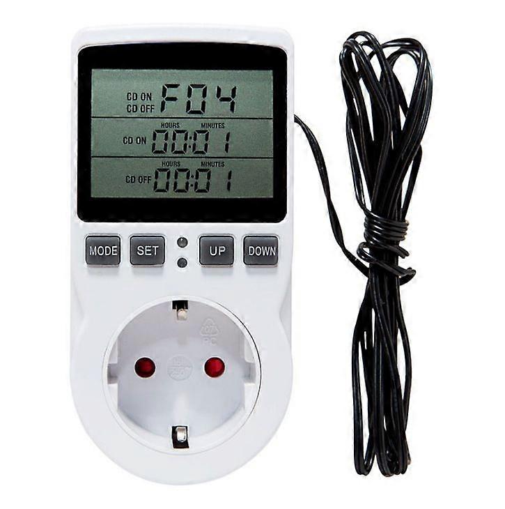 Thermostat Temperature Controller Socket Thermostat Timer Socket with Probe, LCD Temperature Controller Socket Timer for Aquarium Incubator Greenhous