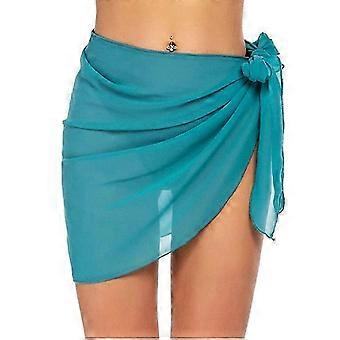 Women Swimwear Short Sarongs Wrap See-through Sheers Bikini Chiffon Cover-Ups Beach Swimwear