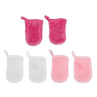 Face Washcloths Makeup Remover 6Pcs Facial Cleaning Gloves Assorted Color Ideal For Travel Daily Use YTQ