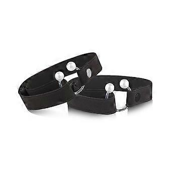 2PCS Adjustable Elastic Heel Straps for  Heels Anti Slip Cross Replacement Shoe Straps with Buckle Black