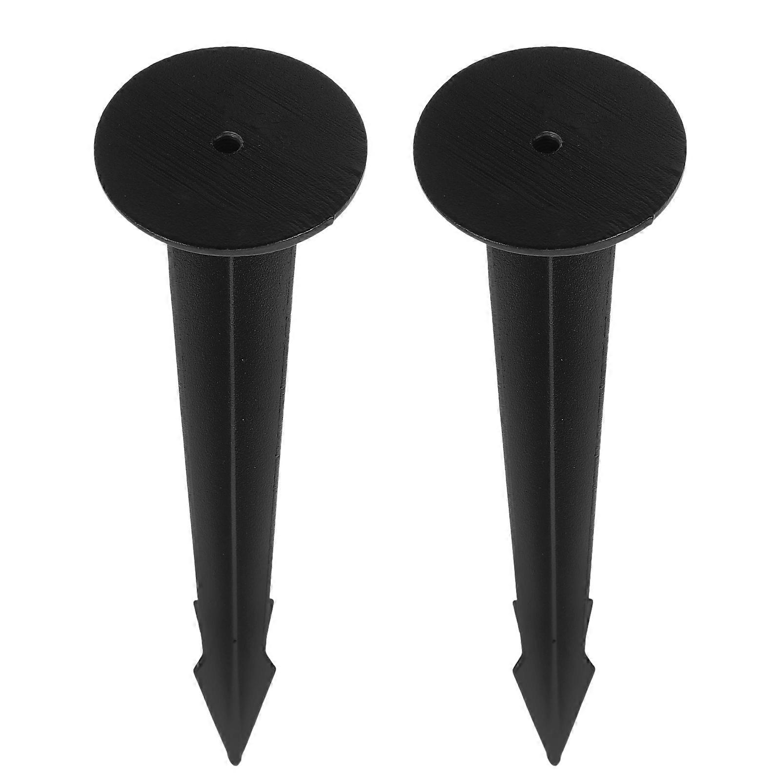Piquets lumineux pour pelouse et jardin (lot de 2) en aluminium noir
