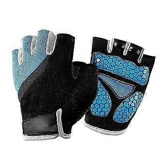Workout Half Gloves Cycling Gloves for Outdoor Sports 1Pair Breathable Blue