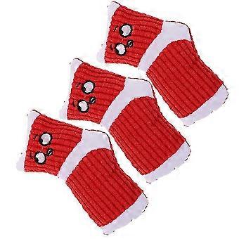 Haustier-Ablenkungsspielzeug für Hunde, Plüschsocken, bissfest, 6 Stück, Rot