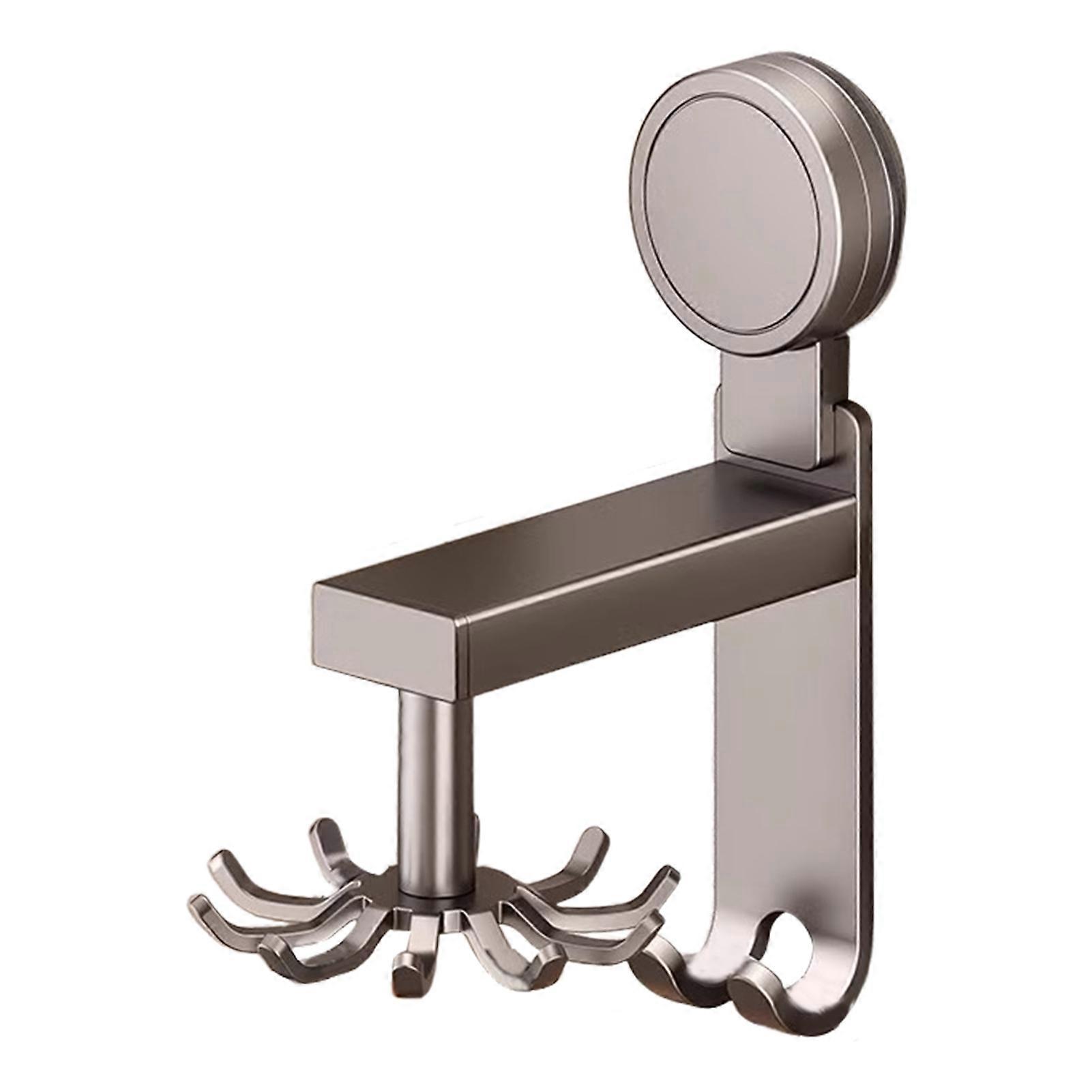 Kitchen Utensil Holder with Wall Mounted Rotatable Hook Rack