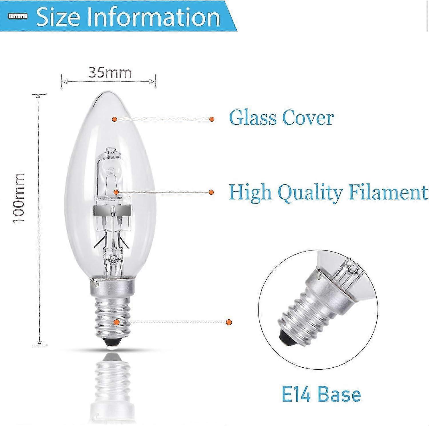 220V 25W Dimmable Halogen Candle Bulbs E14 5 Pack Energy Saving