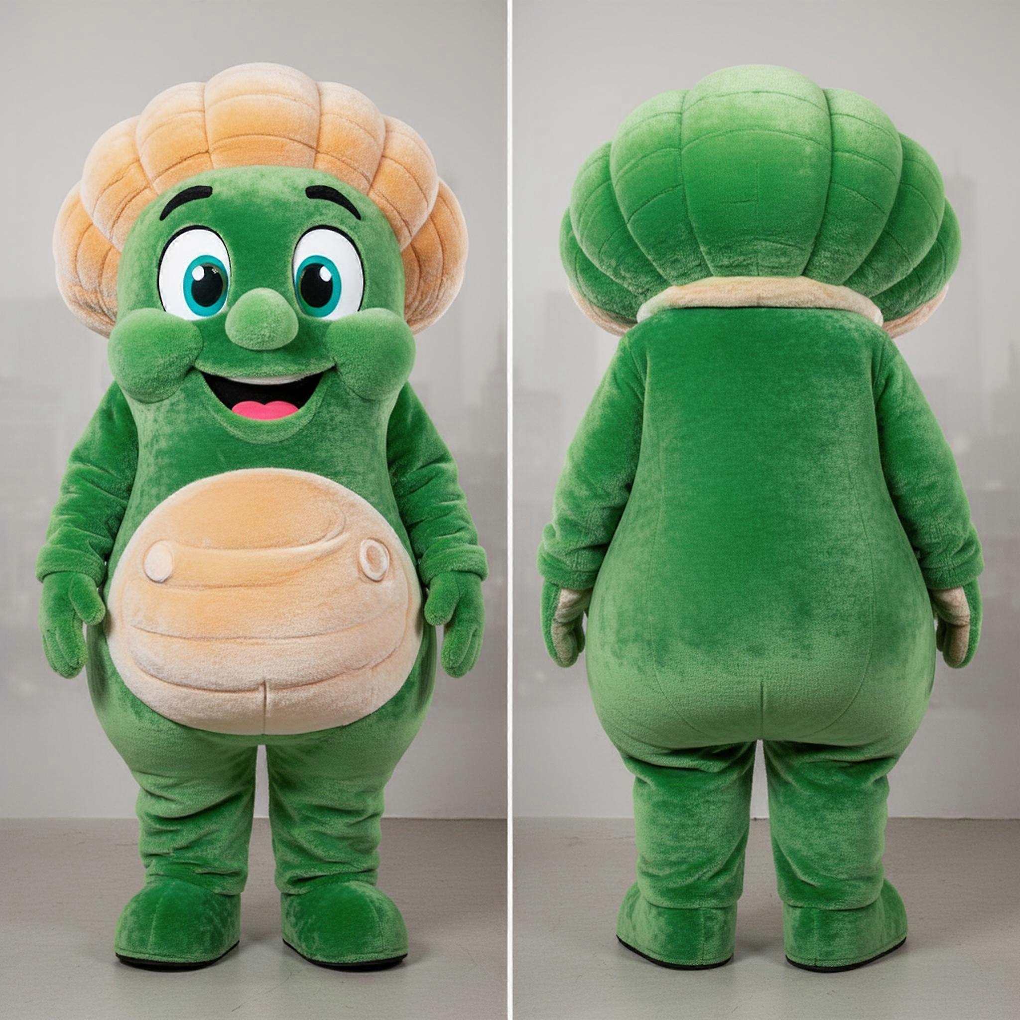 MASTICOT Forest Green Smiling Clam Chowder Mascot