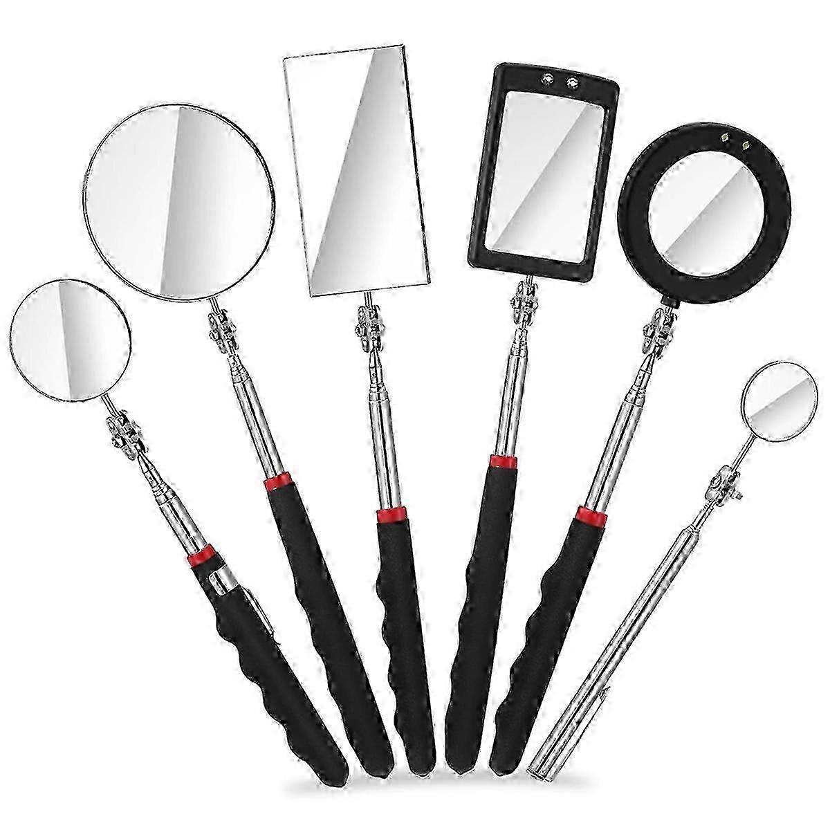 6Pcs Rotating Telescoping LED Mirror Kit