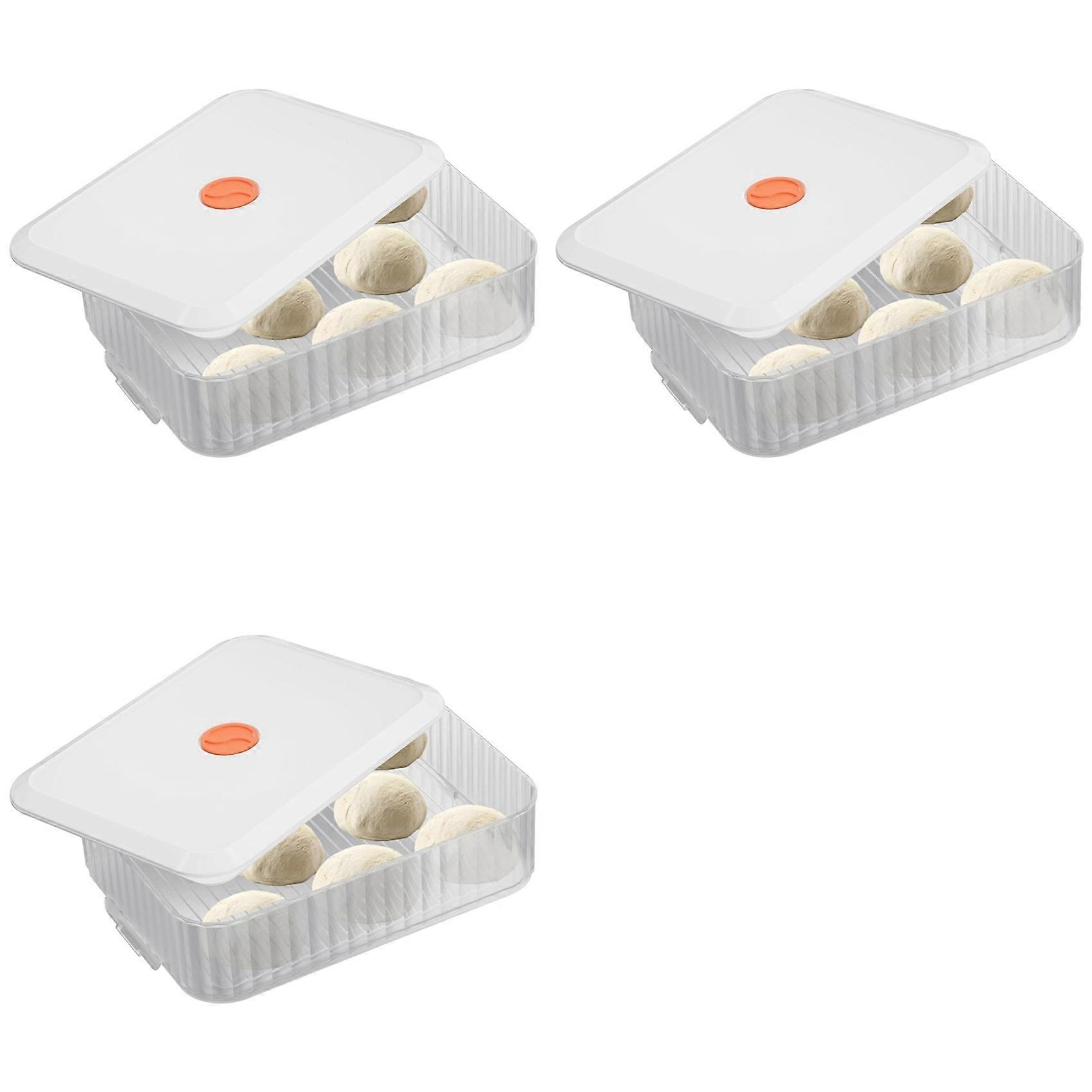 3X Pizza Dough Proofing Box, Stackable Pizza Dough Container W/Lid , Bread Fermentation Storage Boxes, Dough Rising Box