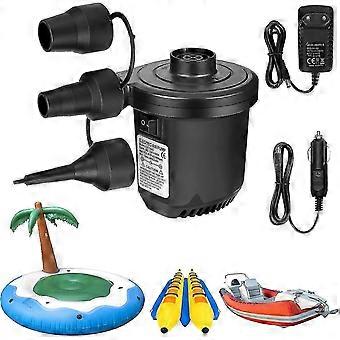 Elektrische Luftpumpe mit 3 Düsen, 230 V Wechselstrom / 12 V Gleichstrom, 50 W, ideal zum Aufpumpen und Ablassen von Luft, geeignet für Camping, Airbags, Boote und Schwimmringe.