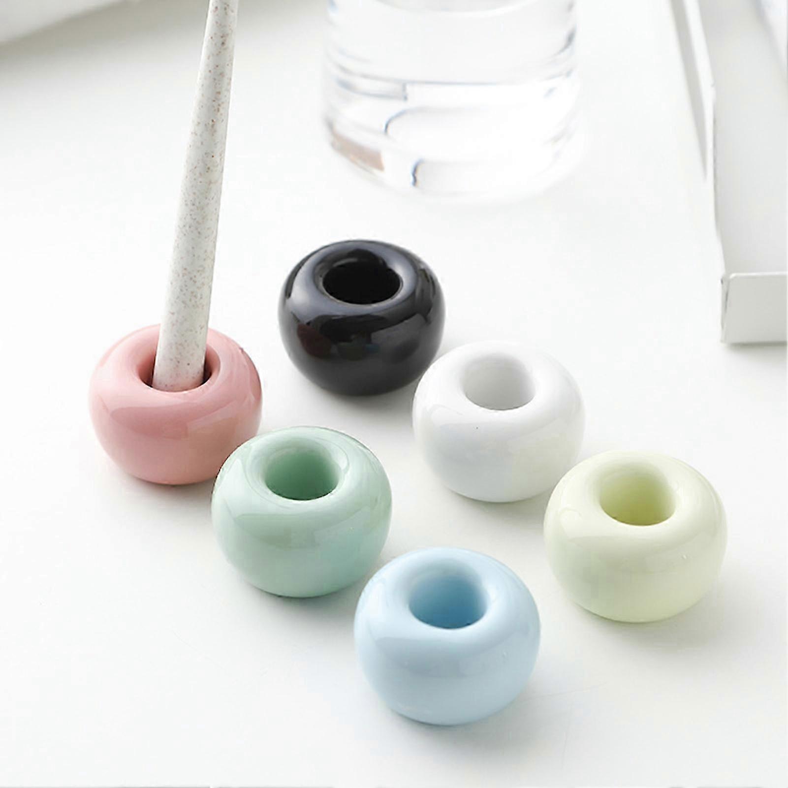 Compact Ceramic Brush Holder Hollow Base