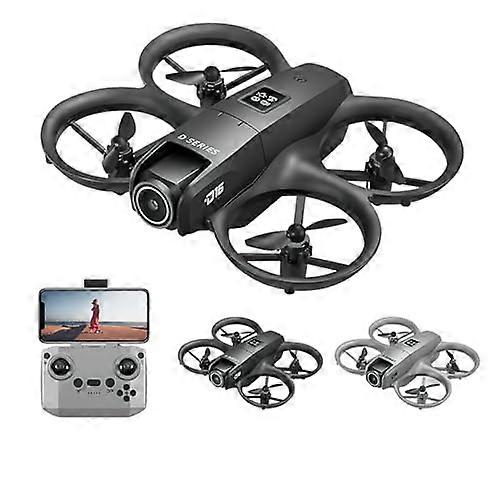 Foldable HD Camera Drone D16 with Dual Lens, Obstacle Avoidance, Optical Flow Hover, Black Gift