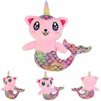 [Christmas, Thanksgiving] 11.02In (28Cm) Adorable Mermaid Cat Plush Toy - Soft Cartoon Animation Plush Toys for Girls, Home Decoration, Party Gift for