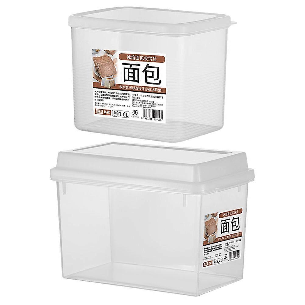 Transparent Bread Box for Homemade Bread Storage 2Pcs Airtight Container