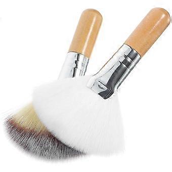 2 Pieces face Makeup Brush Fan Makeup Brush Highlighting Brush Facial Blush Brush for Women_HP