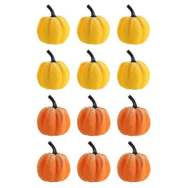 12pcs Artificial Pumpkin-shaped Decorations Compatible with Thanksgiving