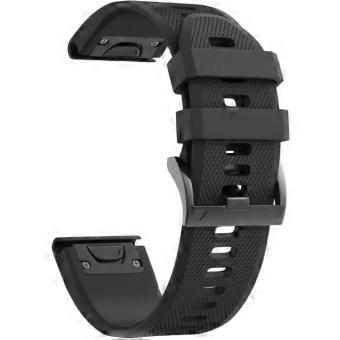 Armbånd for Garmin Fenix 5X - Fenix 5X Plus - Fenix 3 - Fenix 3 HR - Fenix 3 Sapphire - Svart silikon, 26 mm, QuickFit, Phonillico®.