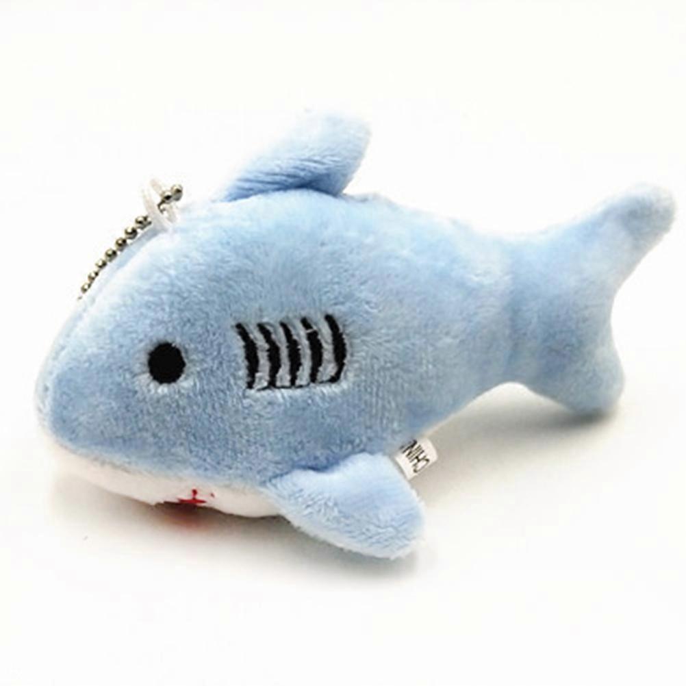 Mini shark plush toy keychain charm