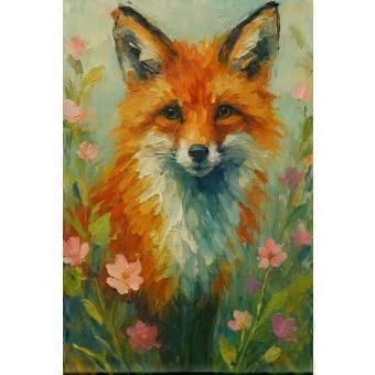 Fox Floral Painting Wild Animal Garden jigsaw puzzle SIO1625