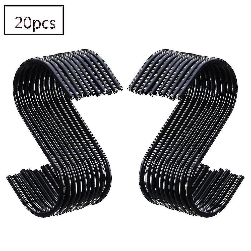 20 πακέτο μαύρο S γάντζοι S κρεμαστά γάντζοι S σχήμα γάντζους S κρεμάστρα γάντζους