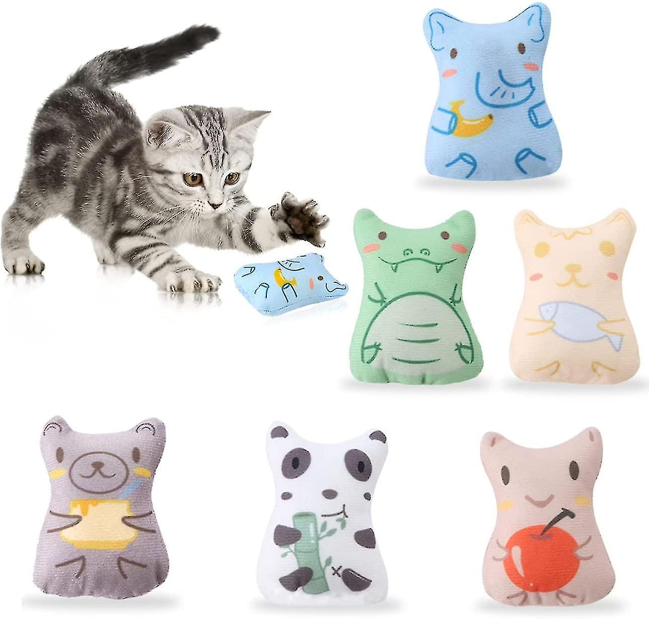 Catnip Toys Plush Interactive Bite Pillow Kitten Resistant Filled