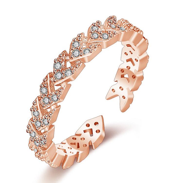 Moda semplice triangolo intarsiato anello zircone le donne possono aprire l'anello della coda anello