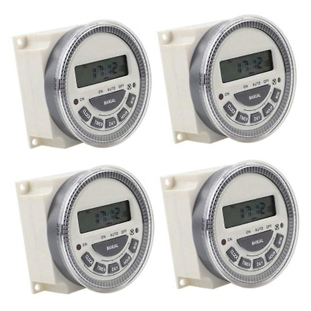 4X Programmable Timer Switch Relay Digital Lcd Power Weekly Cn304a Ac 220v 5 Pin