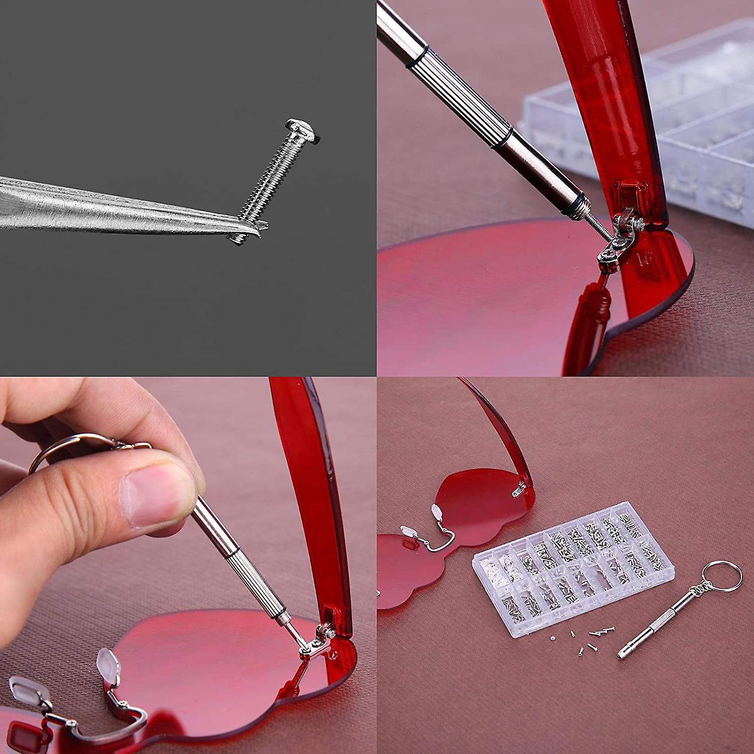 1000pcs Micro Gafas gafas de sol Relojes Gafas Tornillo Tuerca Multifuncti
