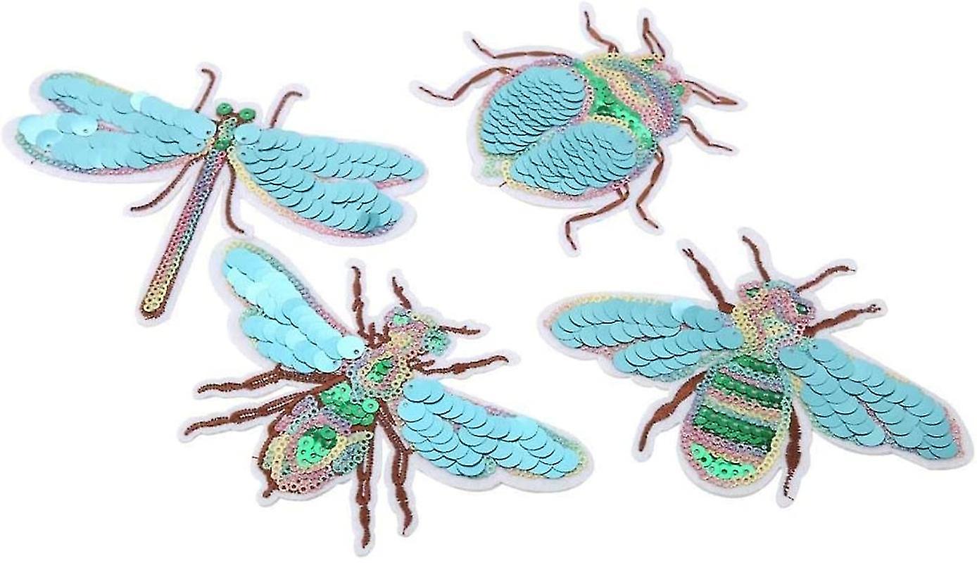 Handmade Home Decor Wall Insect Embroidery Decals (three Specification) 4 Pieces
