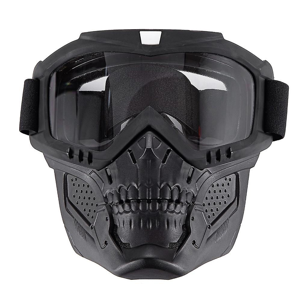 Black Padded ATV Motorcycle Riding Goggle with Face Mask