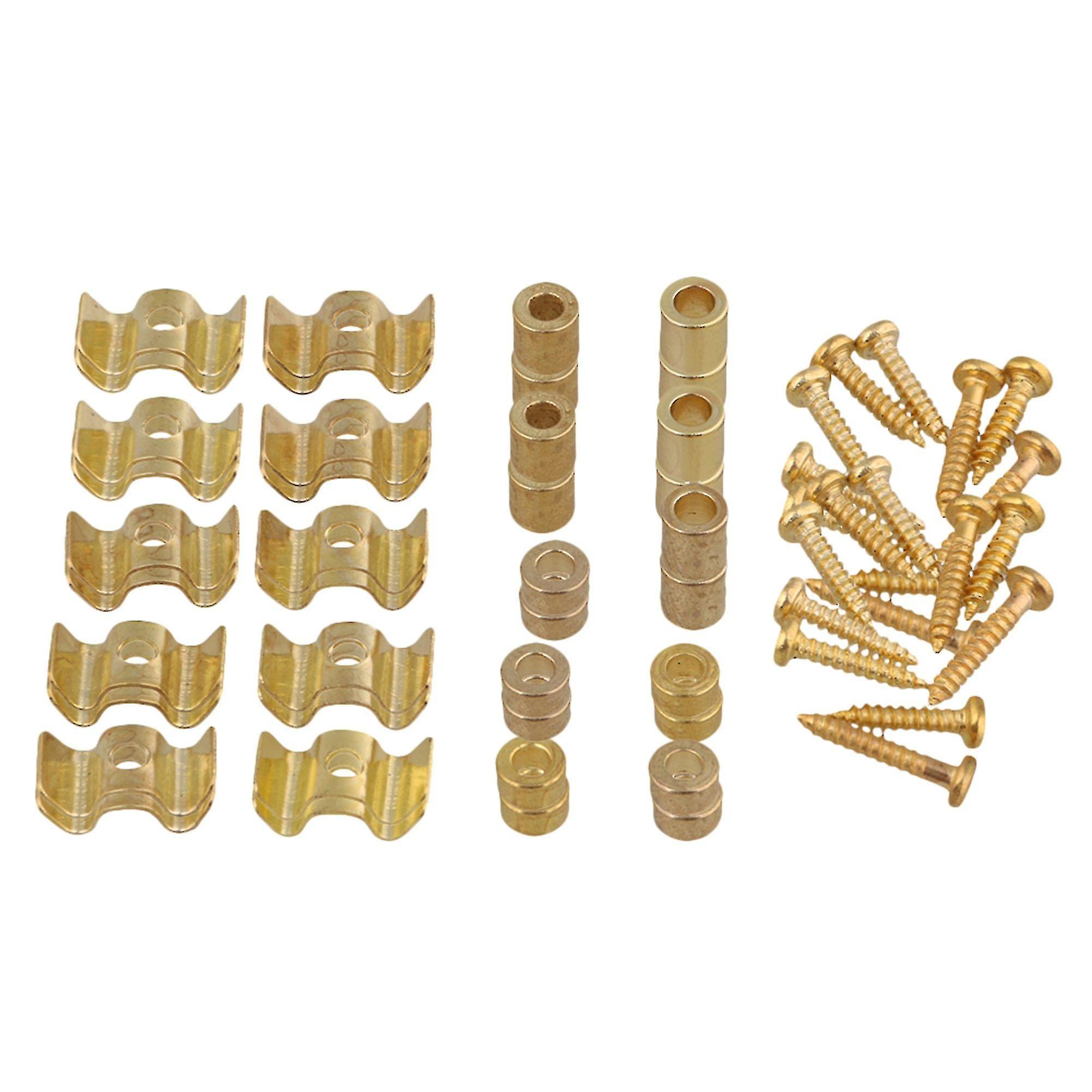 Gold Guitar String Tree Guide Retainer Spacer Screw Set Of 20