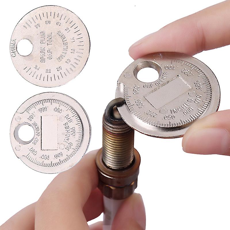 1pc 0.6-2.4mm Range Coin-type Spark Plug Gage Gap Tool Feeler Spark Plug Gap