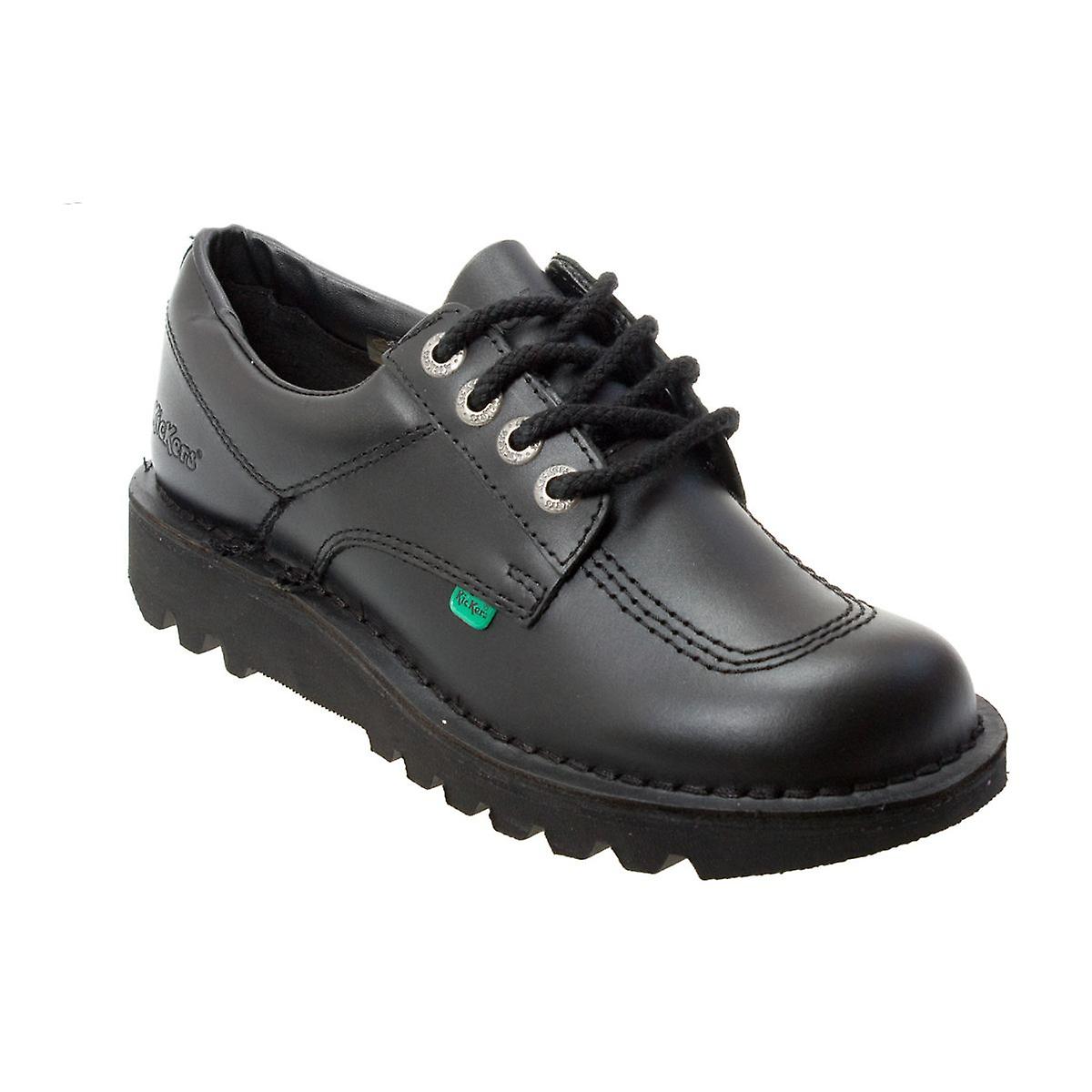 Kickers Kick Lo Mens Leather Shoes - (Black)