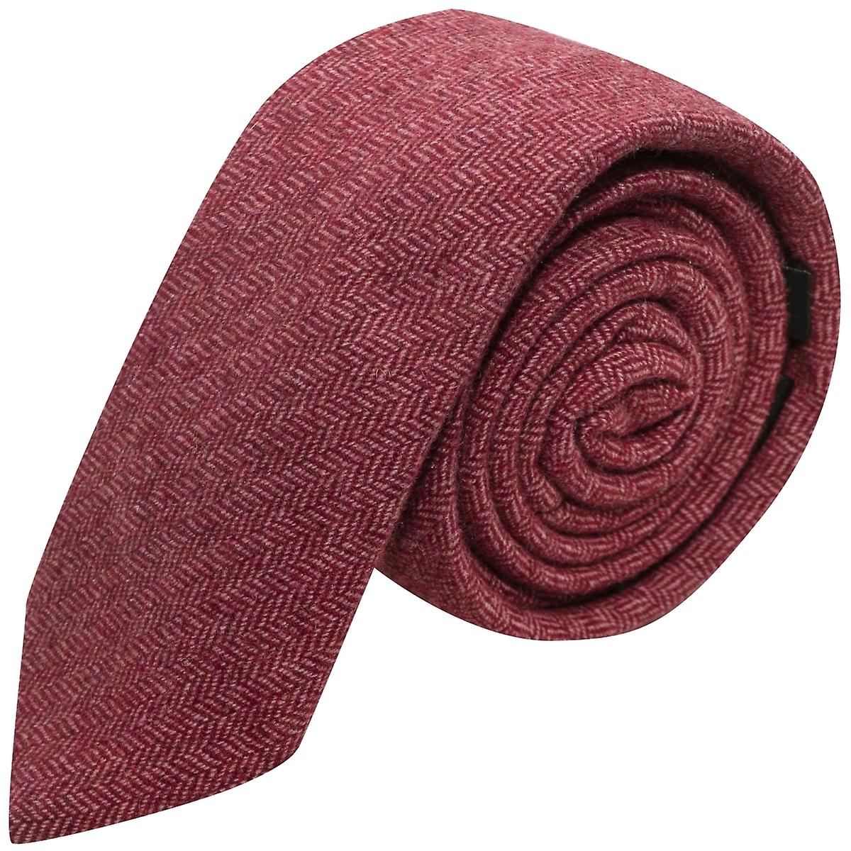 Maroon Herringbone Tie