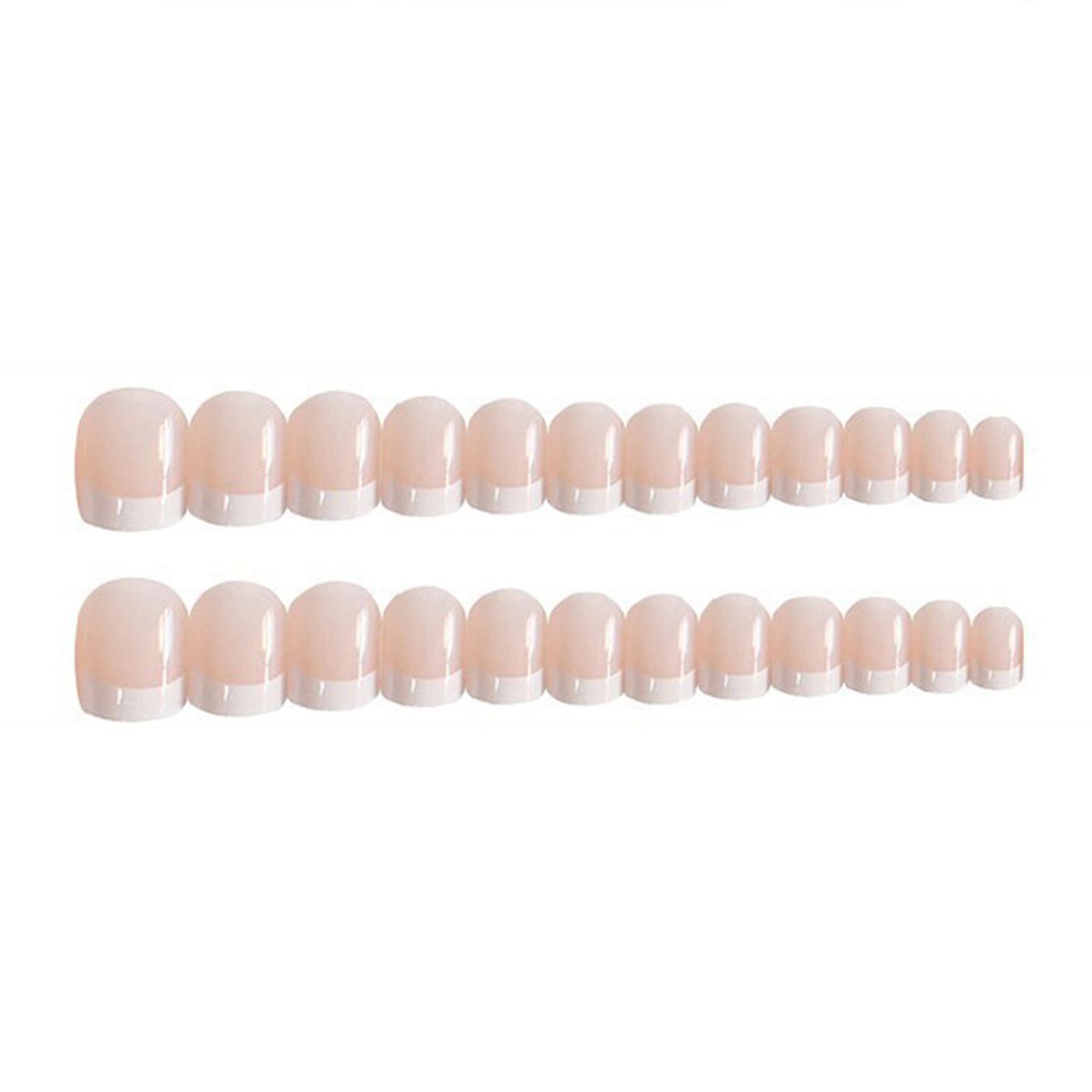 Square Fake Nails Press On Nails Wearable French Style Removable False Nail Clips For Nail Art Starter Beginners