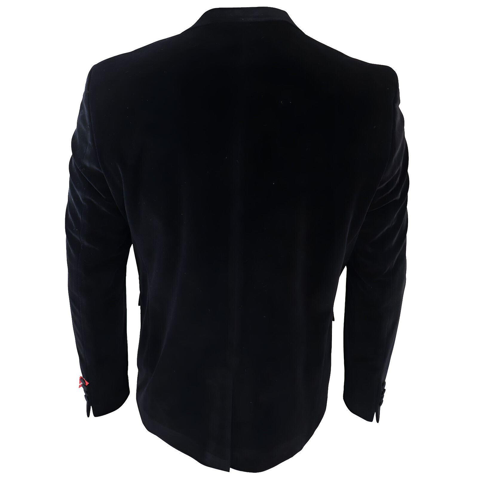 thumbnail interactive-video image 1 of Manswier Black Velvet Men's Suit Blazer – 2-Piece Tuxedo For Wedding Prom Dinner 1 of 5