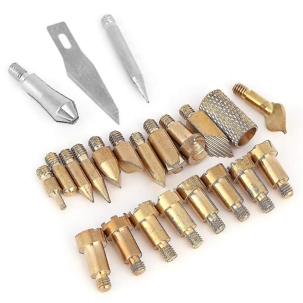 23pcs Wood Burning Tips, Metal Pyrography Tips Soldering Iron Replaceable Tips Wood Burning Pyrography Hobby