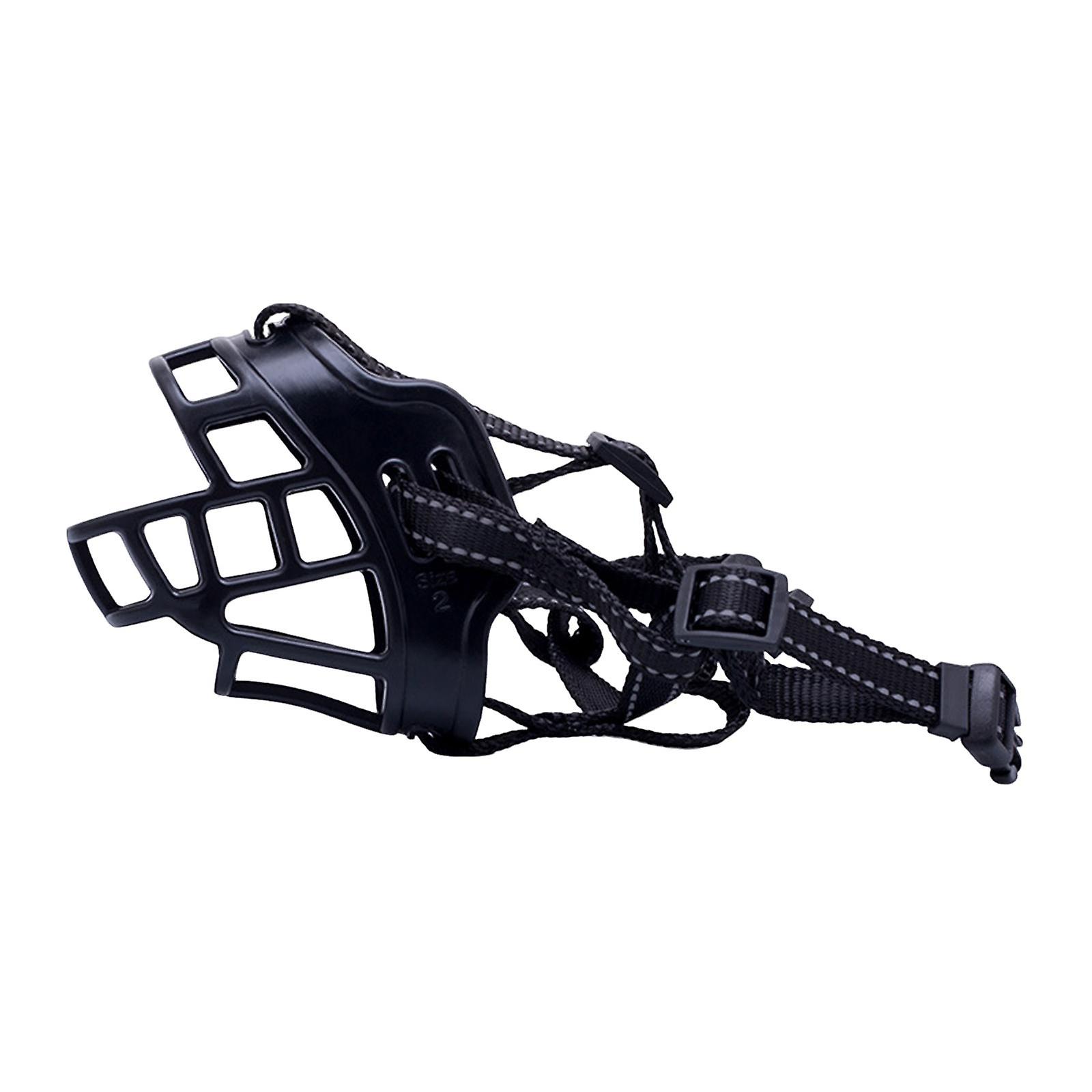 Breathable Basket Muzzle Black Mesh Cage Adjustable Pet Muzzle for All Sizes nylon 4