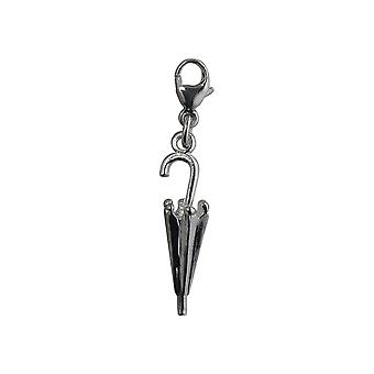 Silver 22x6mm Umbrella Charm on a lobster trigger