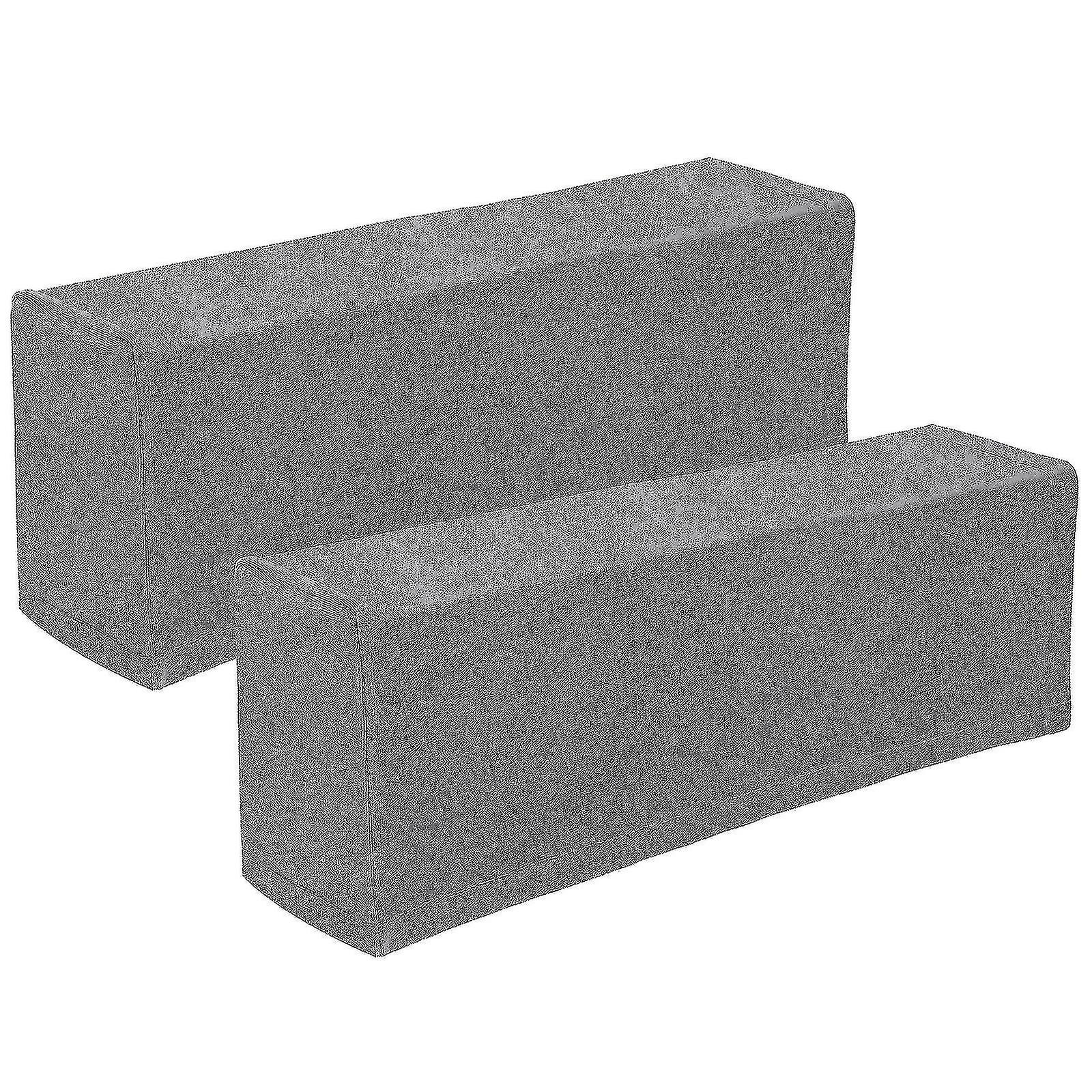2pcs Universal Sofa Armrest Cover Elastic Armrest Protector Solid Color Armrest Protective Cloth (grey)