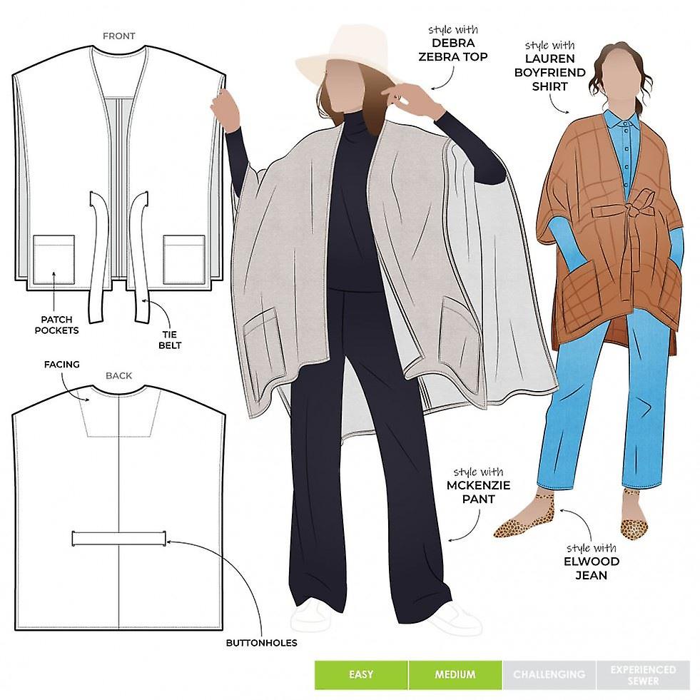 Style Arc Paper Sewing Pattern Percy Poncho
