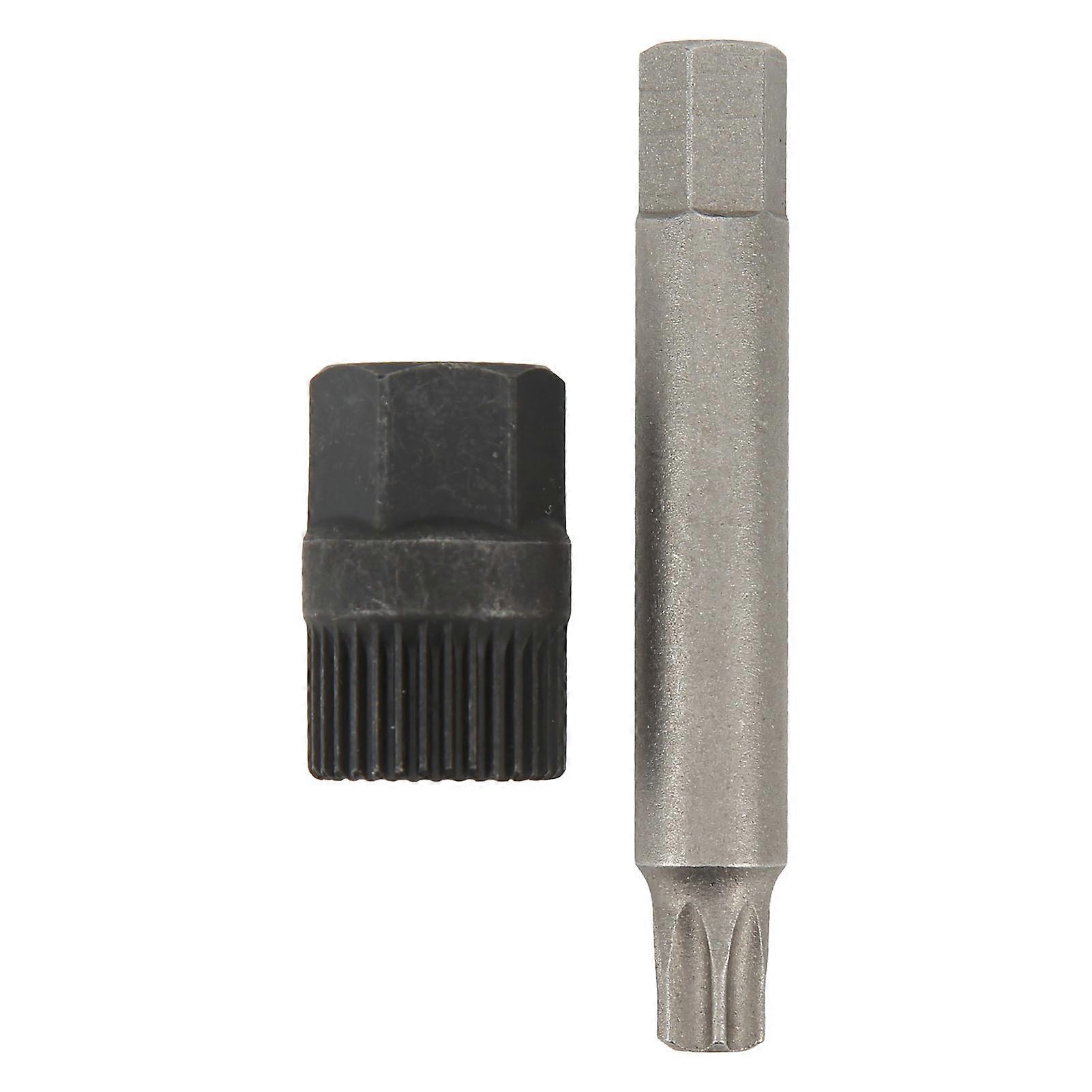 33 Teeth Alternator Pulley Wrench Kit with Spline Socket and Drill Bit Puller Remover Tool for Bosch Alternators Replacement
