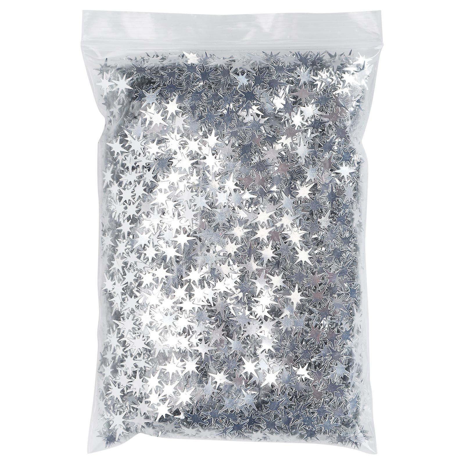 1 Pack Star Sequins 8‑Pointed Glitter Decorative Crumbs PVC Material DIY Adornment FittingSilver