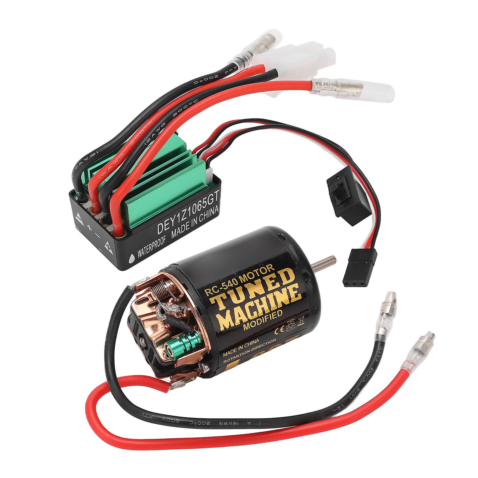 Waterproof 540 Brushed Motor & Green ESC Combo for Axial SCX10 90046 RC Models