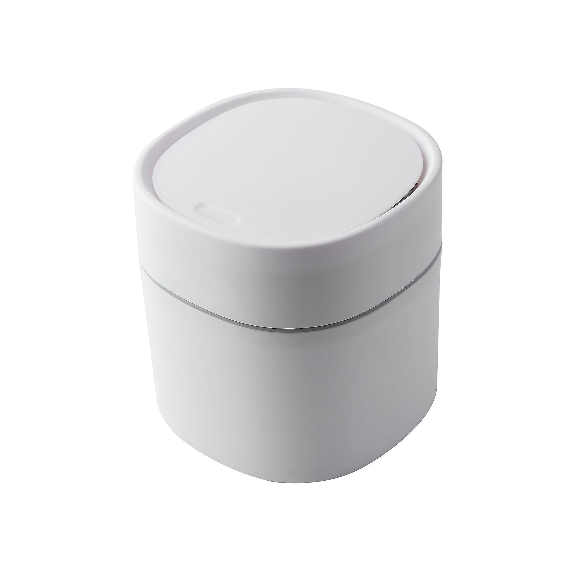 Desktop mini trash can with lid (white spring lid)