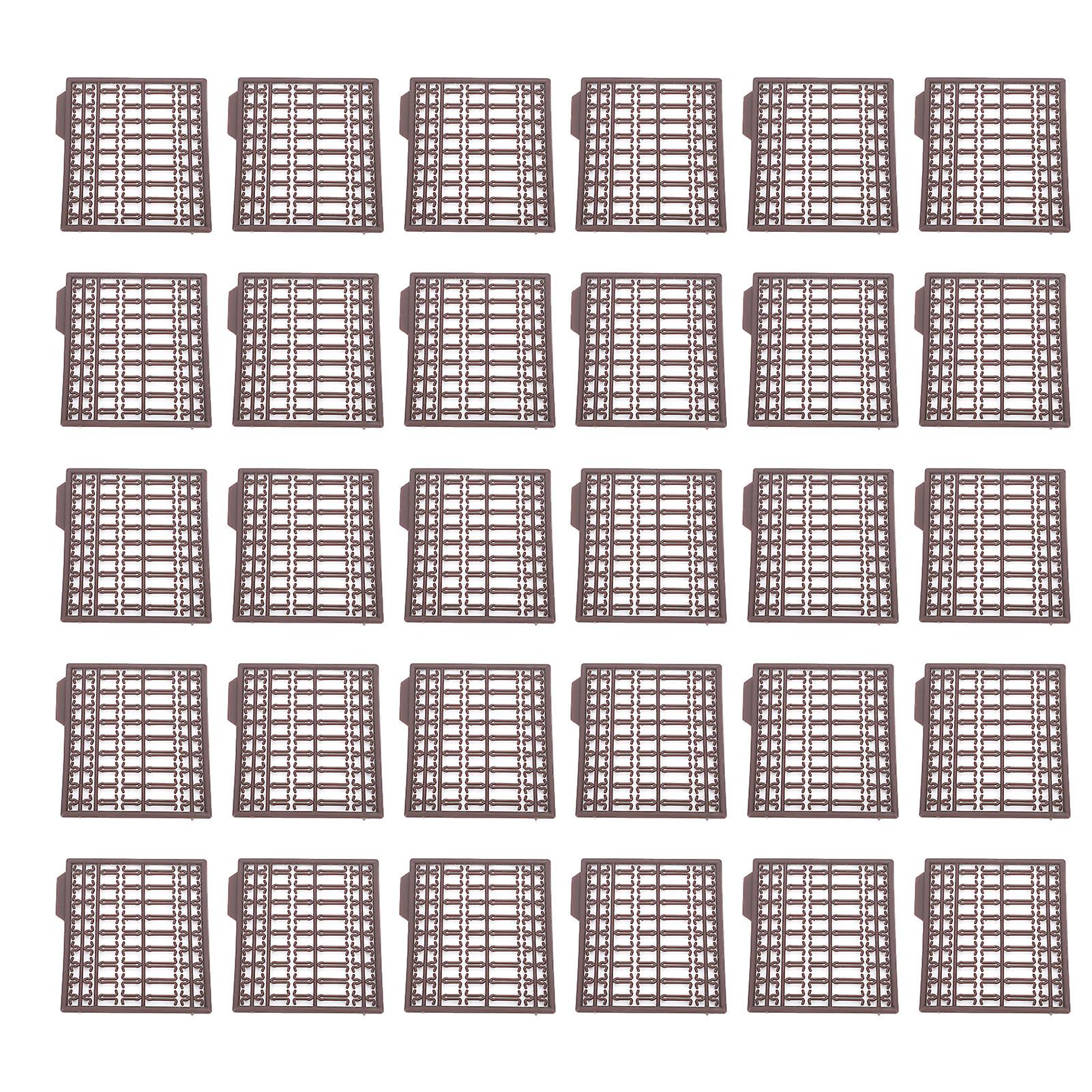 30Pcs Bouchons d’appât en plastique Type de grille de poisson fort Bouchon de cheveux pour carpe bateau lac rivière pour la pêche en plein air (marron)