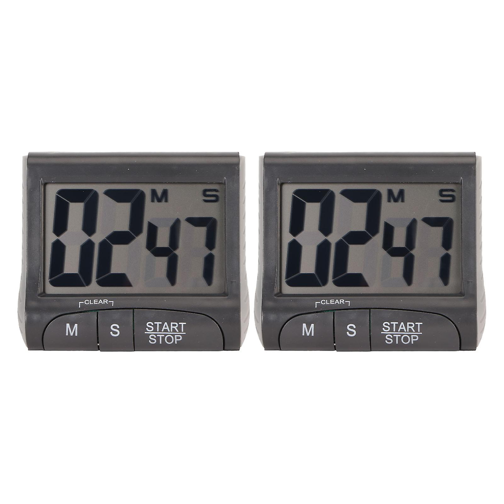 Lot de 2 minuteries numériques multifonctions magnétiques avec grand écran numérique pour bureau et cuisine