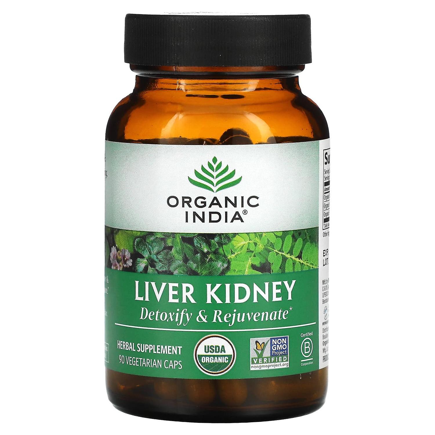 Organic India, Liver Kidney, 90 Vegetarian Caps